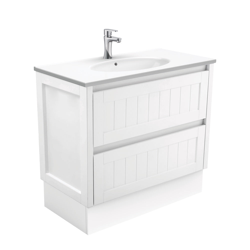 Fienza Rotondo 900Mm Rot90Tk Hampton White Vanity Unit On Kickboard - Special Order Units