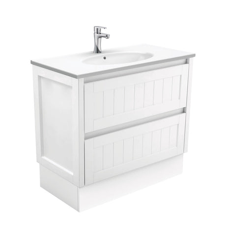 Fienza Rotondo 900Mm Rot90Tk Hampton White Vanity Unit On Kickboard - Special Order Units