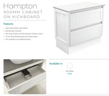 Fienza Rotondo 900Mm Rot90Tk Hampton White Vanity Unit On Kickboard - Special Order Units