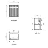 Aulic Ravia 450mm MRV450WHAF-SNT29 Compact Fluted Wall Hung Vanity, One Tap Hole, Harvest Oak