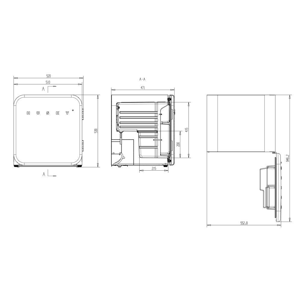 Husky 41L Retro Style Mini Bar Fridge in Red HUSD-RETRO41-RD-AU.1