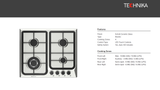 Technika SATB64GWS 4 Burner Stainless Steel Gas Cooktop  - Black Friday Sale!!!
