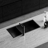 Oliveri Spectra Sb35Bk Top Or Undermount 1 And 1/2 Bowl Black Finish Sink Kitchen Sinks