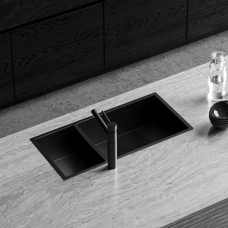 Oliveri Spectra Sb35Bk Top Or Undermount 1 And 1/2 Bowl Black Finish Sink Kitchen Sinks