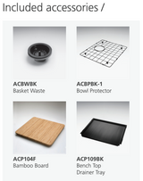 Oliveri Spectra Sb50Bk Top Or Undermount Single Bowl Black Finish Sink Kitchen Sinks