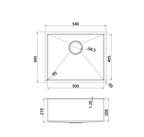 Oliveri Sb50Cu Spectra Top Or Undermount Single Bowl Copper Sink Kitchen Sinks