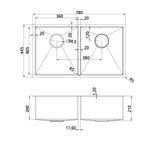 Oliveri Sb63Cu Spectra Top Or Undermount Double Bowl Copper Sink Kitchen Sinks