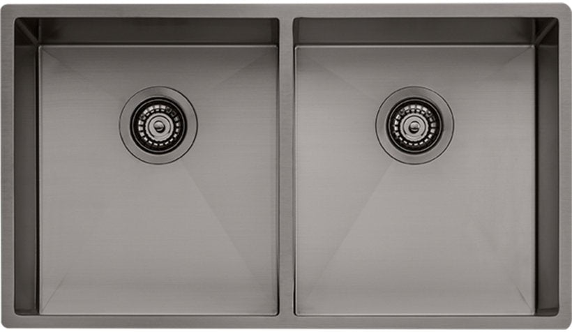 Oliveri Sb63Gm Spectra Top Or Undermount Double Bowl Gun Metal Sink Kitchen Sinks