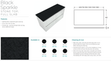 Fienza SB75RW 750mm Sarah Black Sparkle Undermount Alina Satin White Wall-Hung Vanity