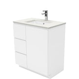 Fienza Crystal Pure Sc75Cl 750Mm Undermount Stone Top Fingerpull Vanity Unit With Kickboard Left