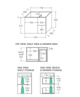 Fienza Crystal Pure Sc75Fr 750Mm Undermount Stone Top Fingerpull Wall Hung Vanity Unit Right Drawers