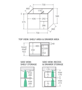 Fienza Crystal Pure 750Mm Sc75Zl Undermount Stone Top Wall Hung Vanity Unit Fingerpull Left Drawers