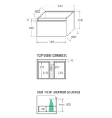 Fienza 750Mm Sc75H Crystal Pure Undermount Stone Top Manu Wall Hung Vanity Unit White - Special