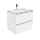 Fienza Sc75Q 750Mm Crystal Pure Undermount Stone Top Quest Wall Hung Vanity Unit White - Special