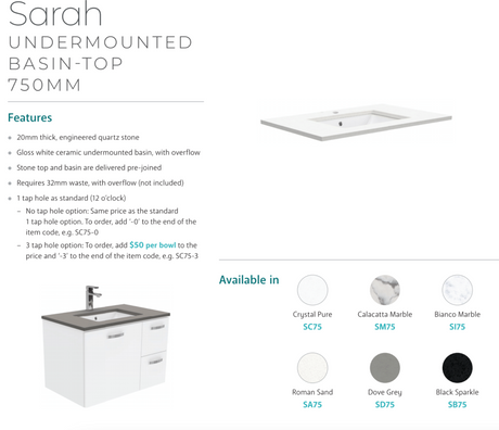 Fienza Crystal Pure Sc75Sl 750Mm Undermount Stone Top Edge Scandi Oak Wall Hung Vanity Unit Left