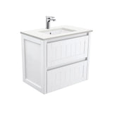 Fienza 750Mm Sc75T Crystal Pure Undermount Stone Top Hampton Wall Hung Vanity Unit White - Special