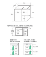Fienza Crystal Pure 750Mm Sc75Zl Undermount Stone Top Wall Hung Vanity Unit Fingerpull Left Drawers