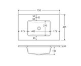 Fienza Crystal Pure 750Mm Sc75Zl Undermount Stone Top Wall Hung Vanity Unit Fingerpull Left Drawers