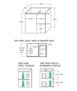 Fienza 750Mm Sc75Zbr Crystal Pure Undermount Stone Top Fingerpull Wall Hung Vanity Unit Right
