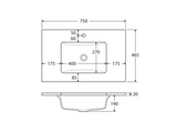 Fienza 750Mm Sc75Zbr Crystal Pure Undermount Stone Top Fingerpull Wall Hung Vanity Unit Right