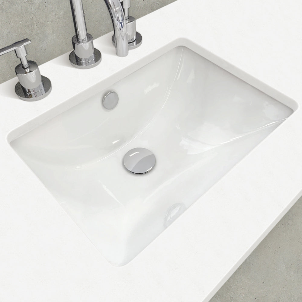 Fienza Sc75Zkl 750Mm Crystal Pure Undermount Stone Top Vanity Unit With Kickboard Fingerpull Left
