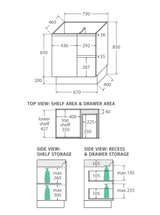 Fienza Sc75Zkr 750Mm Crystal Pure Undermount Stone Top Vanity Unit With Kickboard Fingerpull Right