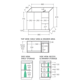 Fienza Sc90Cl 900Mm Crystal Pure Undermount Stone Top Fingerpull Vanity Unit On Kickboard Left