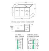 Fienza Sc90Fl 900Mm Crystal Pure Undermount Stone Top Fingerpull Wall Hung Vanity Unit Left Drawers