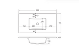 Fienza 900Mm Sc90Skr Crystal Pure Undermount Stone Top Edge Scandi Oak Vanity Unit On Kickboard