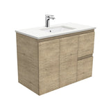 Fienza 900Mm Sc90Sr Crystal Pure Undermount Stone Top Edge Scandi Oak Wall Hung Vanity Unit Right