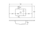 Fienza Sc90Zr 900Mm Crystal Pure Undermount Stone Top Fingerpull Wall Hung Vanity Unit Right Drawers