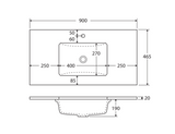 Fienza 900Mm Sc90Zkl Crystal Pure Undermount Stone Top Fingerpull Vanity Unit With Kickboard Satin