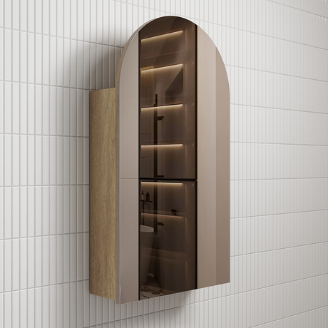 Aulic Canterbury Arch Carita Shaving Cabinet 500 x 900mm SCCAN-500-CR Mirrors & Cabinets