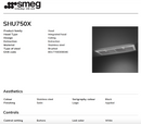 Smeg SHU750X 70cm Under Cupboard Rangehood - Clearance Discount
