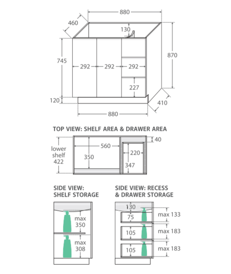 Fienza Sarah 900Mm Si90C Bianco Marble Vanity Unit Fingerpull With Kickboard White - Special Order