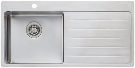Oliveri Sn1021 Sonetto Single Bowl Right Hand Drainer Topmount Sink Top Mounted Kitchen Sinks