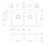 Oliveri Sn1064 Sonetto Double Bowl Topmount Sink Top Mounted Kitchen Sinks