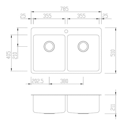 Oliveri Sn1064 Sonetto Double Bowl Topmount Sink Top Mounted Kitchen Sinks