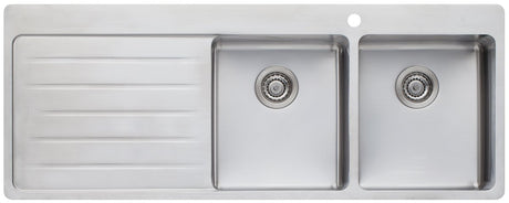 Oliveri Sn1072 Sonetto Double Bowl Left Hand Drainer Topmount Sink Top Mounted Kitchen Sinks