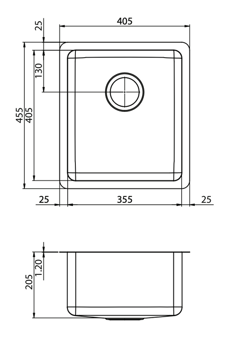 Oliveri Sn30Tu Sonetto Single Bowl Sink - Special Order Undermount Kitchen Sinks