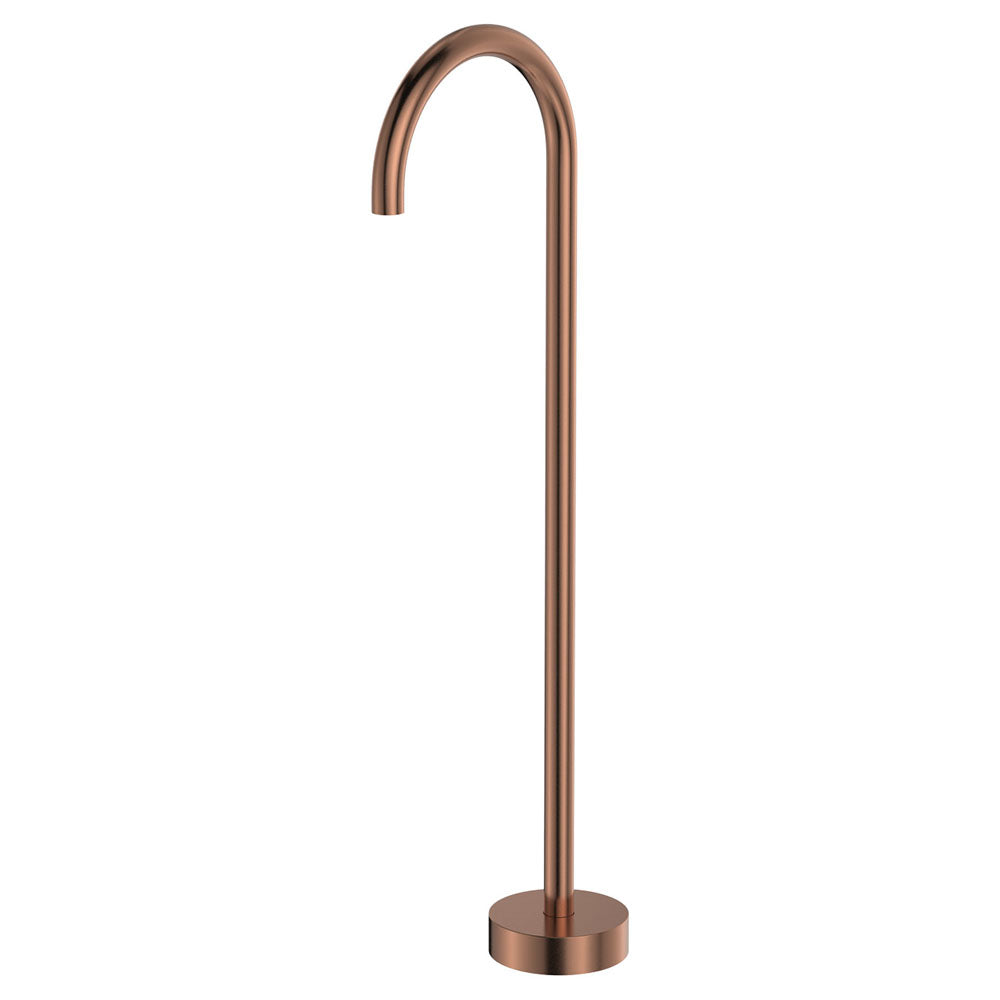 Fienza SP8016CO Kaya Floor Mounted Gooseneck Bath Outlet, Brushed Copper