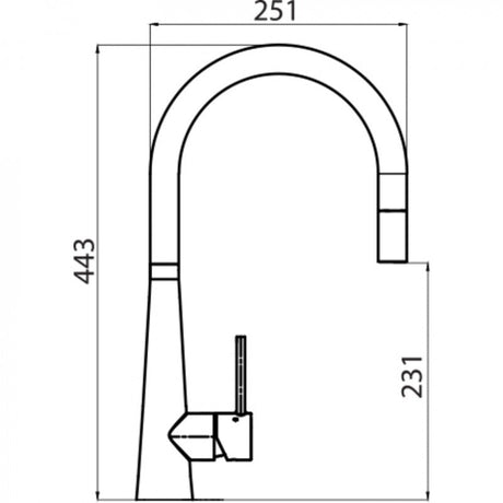 Oliveri Ss2525 Essente Goose Neck Pull Out Mixer Tap Kitchen Taps