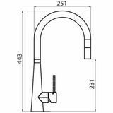 Oliveri Essente Ss2525-Bl Pull Out Mixer Tap Black Kitchen Taps