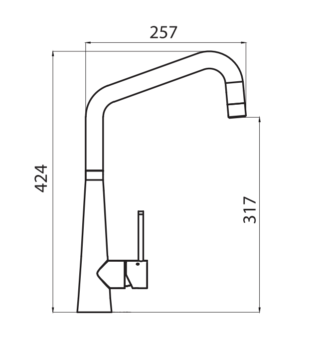 Oliveri Ss2570 Essente Square Goose Neck Mixer Tap Kitchen Taps