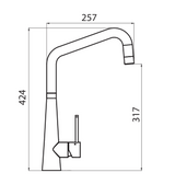 Oliveri Ss2570 Essente Square Goose Neck Mixer Tap Kitchen Taps