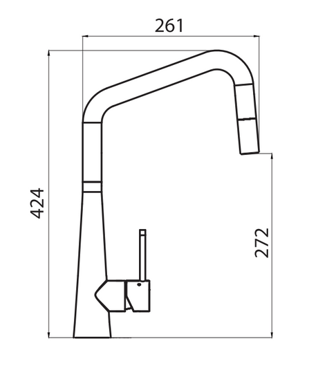 Oliveri Ss2575 Essente Square Goose Neck Pull Out Mixer Tap Kitchen Taps