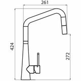 Oliveri Essente Ss2575-Au Square Neck Pull Out Mixer Tap Gold Kitchen Taps