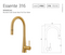 Oliveri SS31625-AU Tap Pull-out Gooseneck Lead Free, Brushed Gold - Online Only