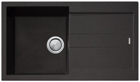 Oliveri St-Bl1520 Santorini Single Bowl Topmount Granite Sink With Drainer Kitchen Sinks