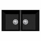 Oliveri Santorini St-Bl1573U Double Bowl Black Granite Undermount Sink Kitchen Sinks